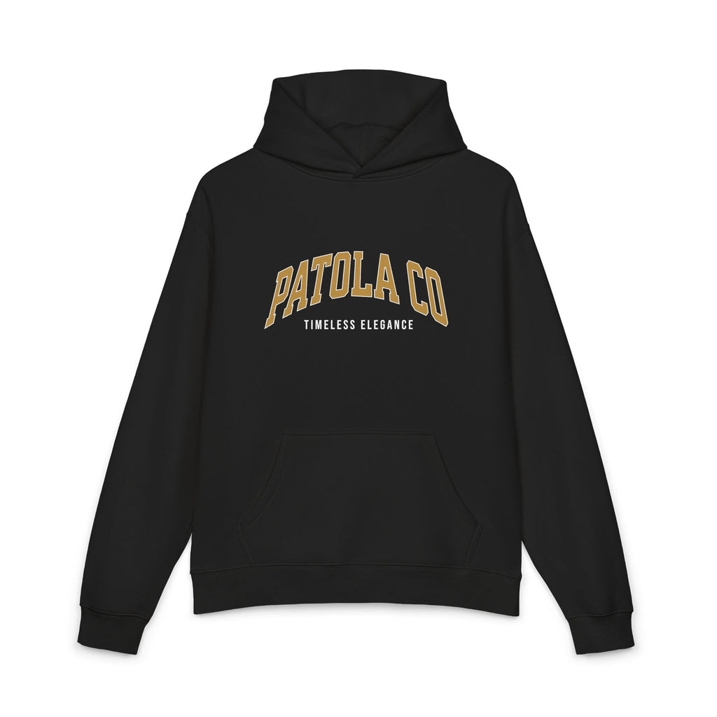 Patola Co 'Timeless Elegance' Relaxed Hoodie — Vintage Patchwork Back Graphic